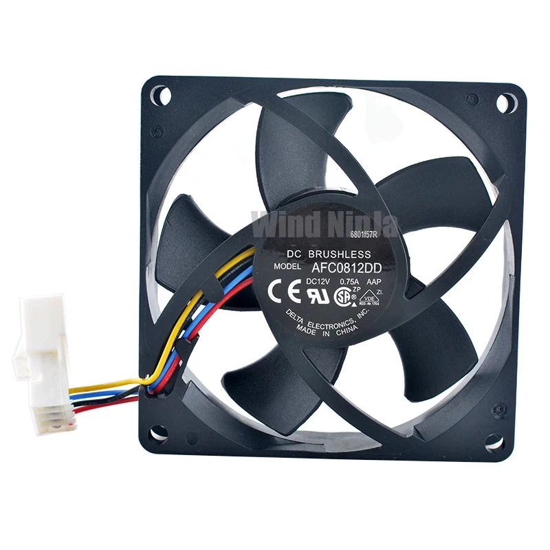 AFC0812DD 8cm 80mm fan 80x80x20mm DC12V 0.75A 4pin Dual ball bearing high-speed cooling fan for workstation chassis CPU