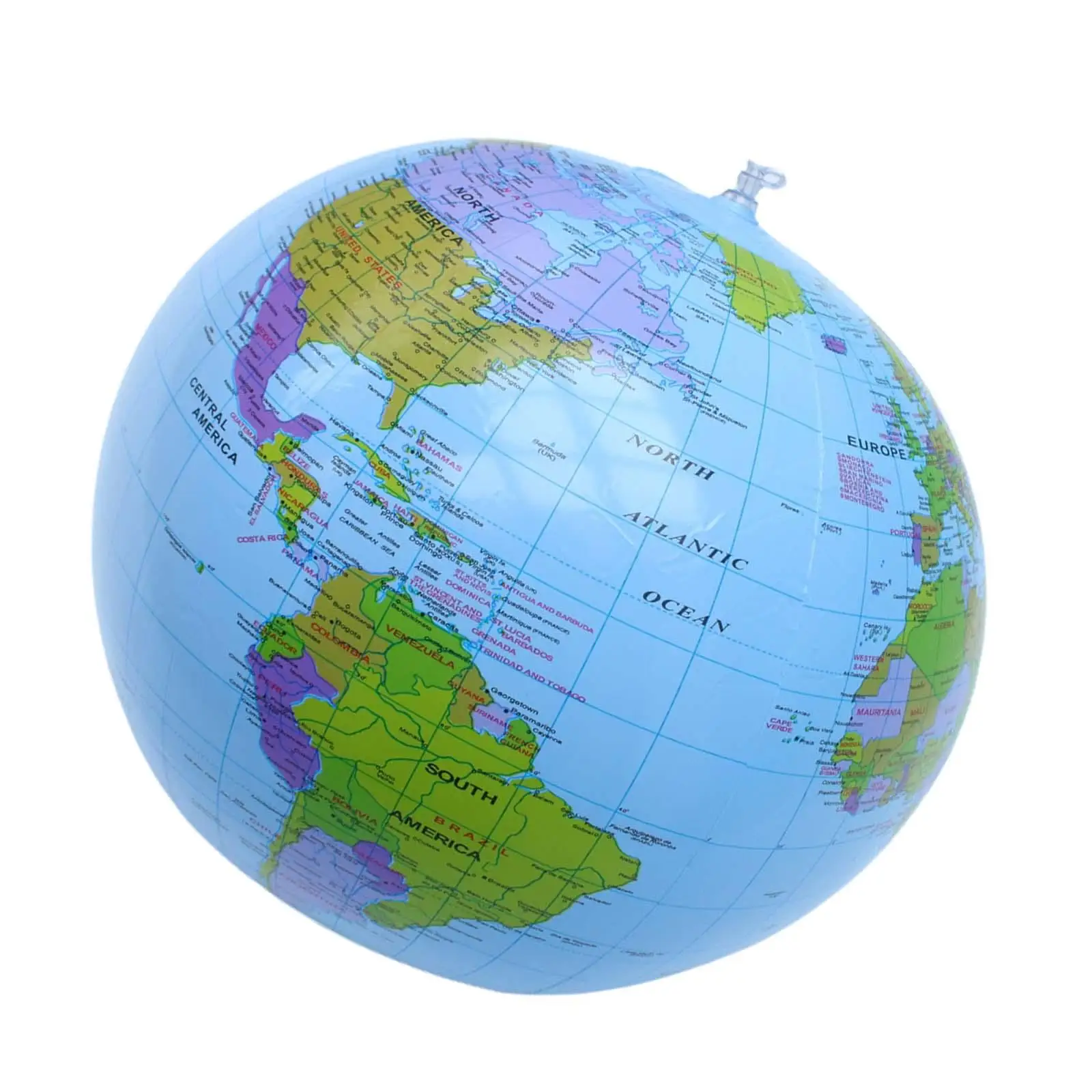 Inflatable Globe World PVC Early Educational Easy to Read 16 Inches Beach Ball for School Learning Teaching Kids Chidren