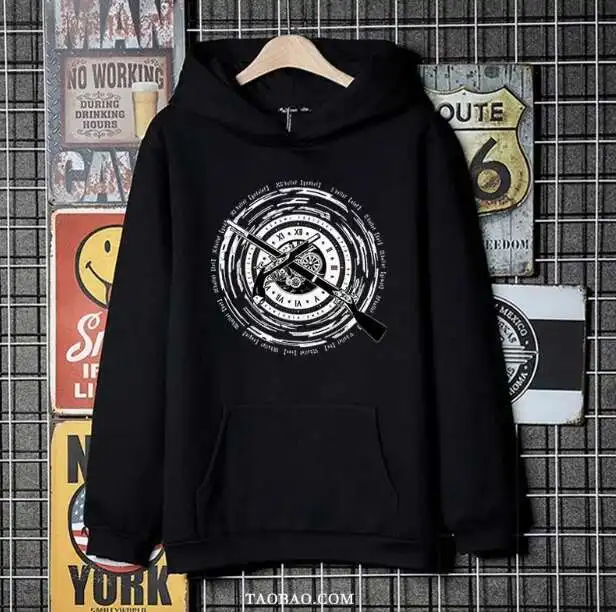 أنيمي تاريخ لايف Tokisaki Kurumi مقنعين هوديي تأثيري الخريف الشتاء الرجال النساء معطف فضفاض سترة القمم أنيمي أنيمي