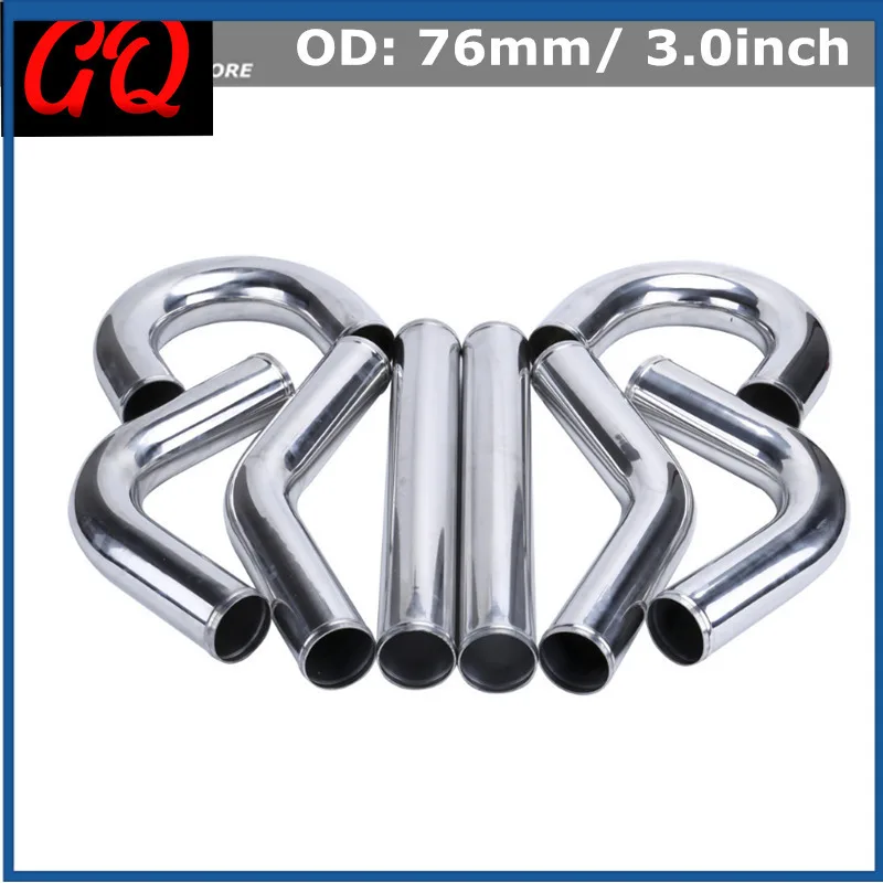 

76 мм 3,0-дюймовая алюминиевая трубка воздухозаборника для гоночного автомобильного интеркулера 0/45/90/180 градусов L J U S Тип Длина 500 мм Универсальная