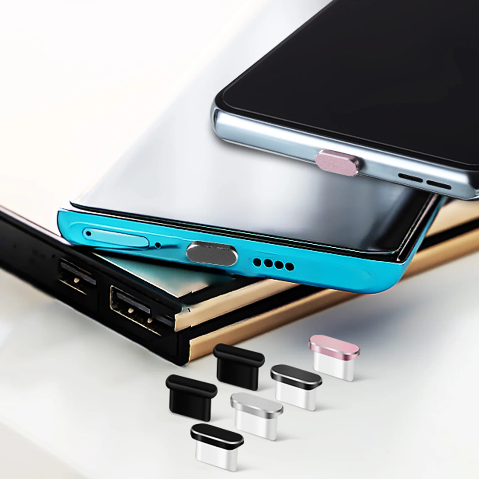 

14 Pcs Waterproof Plug Usb C Cap Dust Protector For Cell Accessories Silicone Aluminum Cover Dirt Resistant Port Type C Plugs