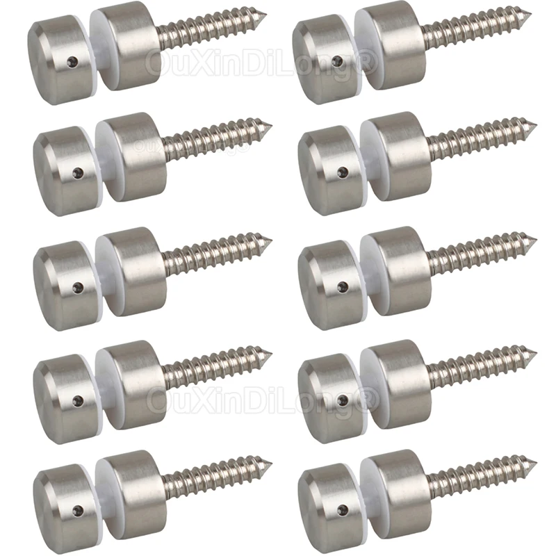 20PCS 304 Stainless Steel Solid Glass Nails Side Hanging Wooden Staircase Handrail Screws Standoff Pin Bolt Anchor GF801