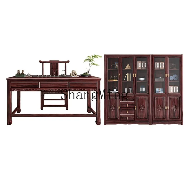 

ZHB new Chinese mahogany desk rosewood solid wood calligraphy table household living room writing desk study furniture tea