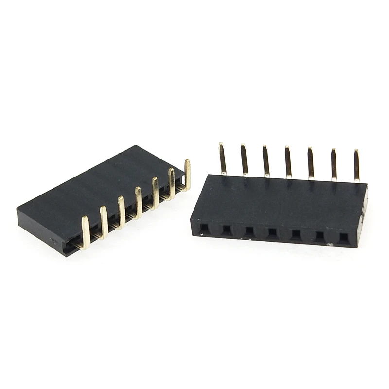 

50pcs 2.54mm Right Angle 90D Single Row 0.1" RA PH8.5 1*3/4/5/6P 8p 10p 1*40P Gold Rohs PCB Socket Female Pin Header Connector