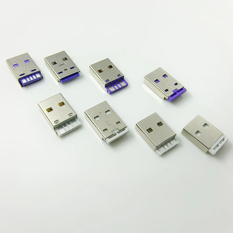 Rtxs231401 usb2.0a macho lac 5a cola branca de alta corrente tipo fio de solda médio e curto corpo macho 4p conector de cabo de dados