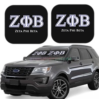 Zeta Phi Beta Car Reflective Sun Blocker Fits Small Sedans, Mini SUVs Standard Sunshade Car Accessories