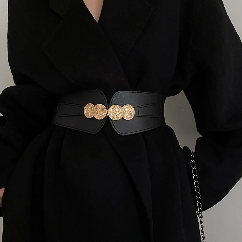 

Elastic Wide Belts Alloy Buckle Slim Body Women Waist Belt Closure Waist Strap Waistband Lady Suit Coat Skirt Dress Decorative