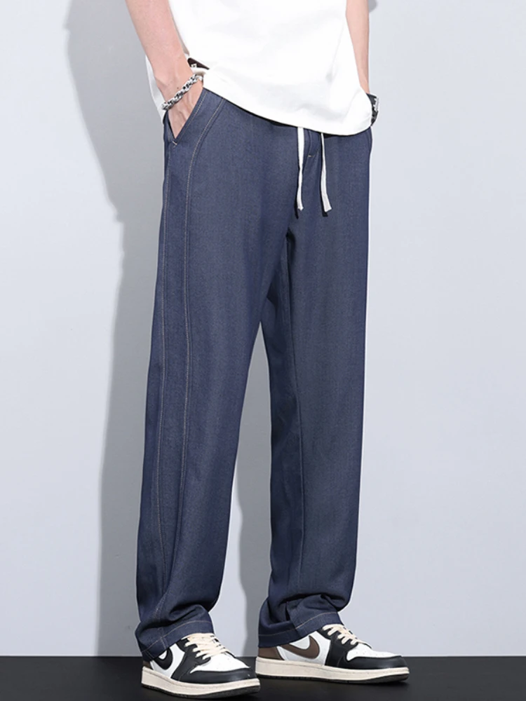 سراويل تقليدية للرجال بسيطة رقيقة ركض رياضي كل مباراة بنطلون مستقيم تنفس الرباط وسيم Ulzzang موضة M-5XL