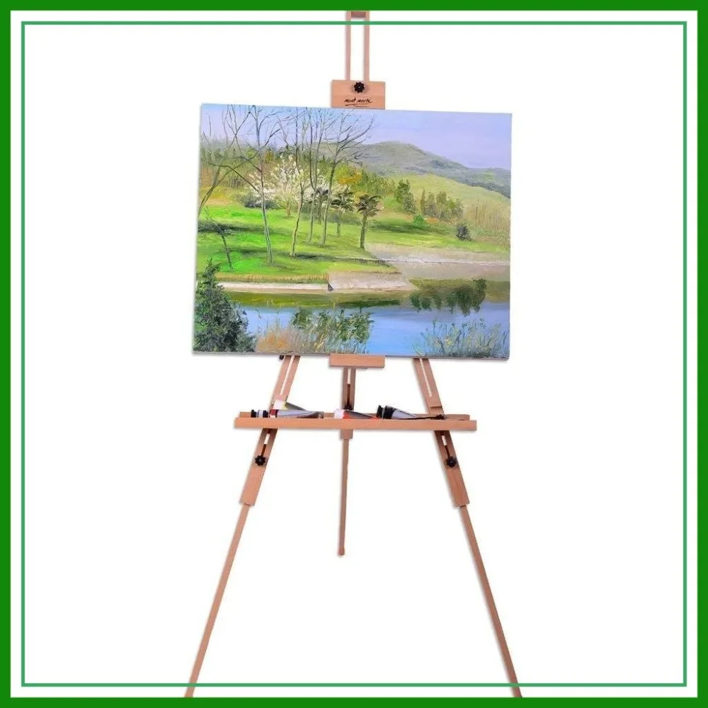 Classic A-Frame Tripod Easel for Artists, Beech Wood, Holds Canvas 52 Inch
