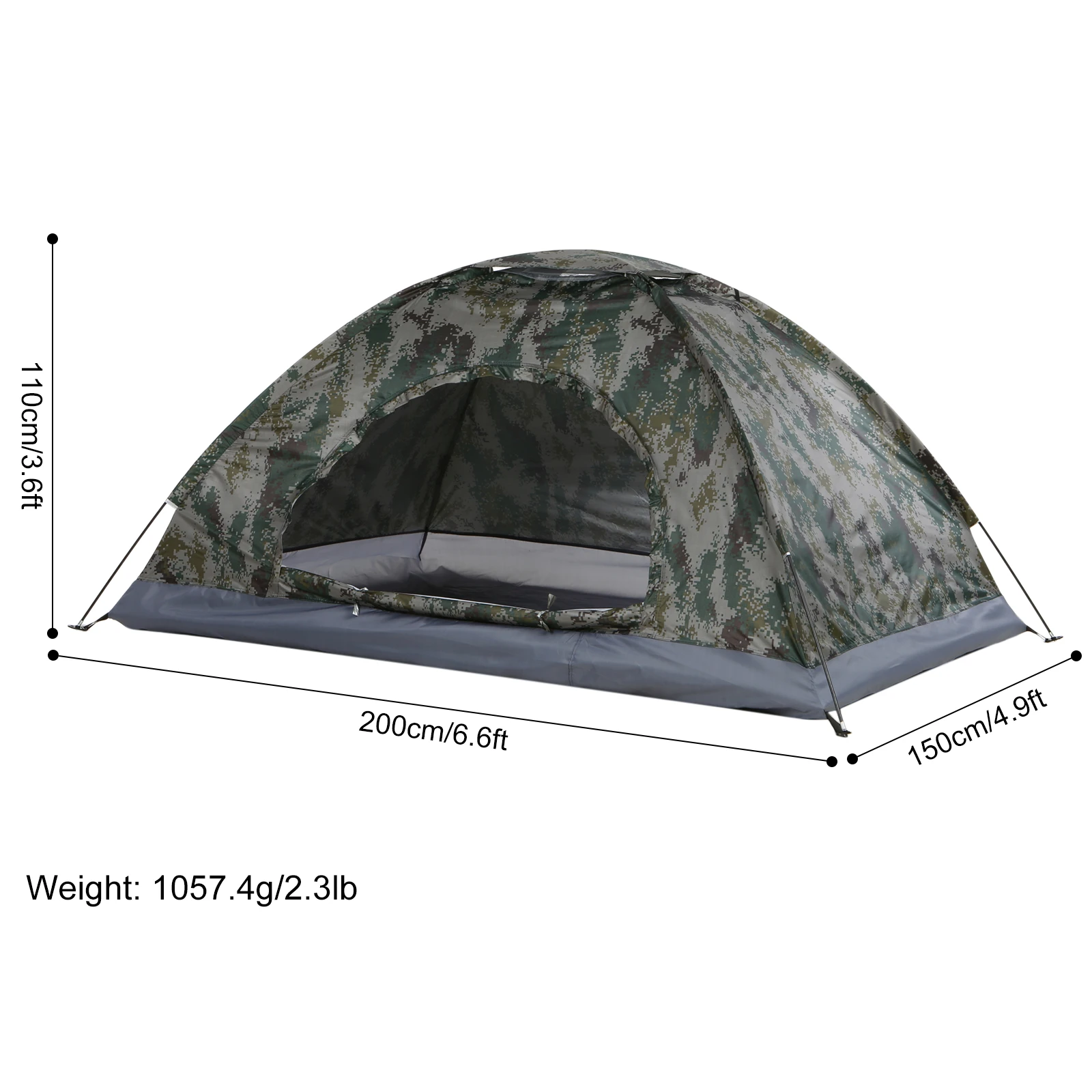 Tomshoo 1/2 Person Ultralight Camping Tent Single Layer Portable Tent Anti-UV Coating UPF 30+ Beach Tent for Outdoor Fishing