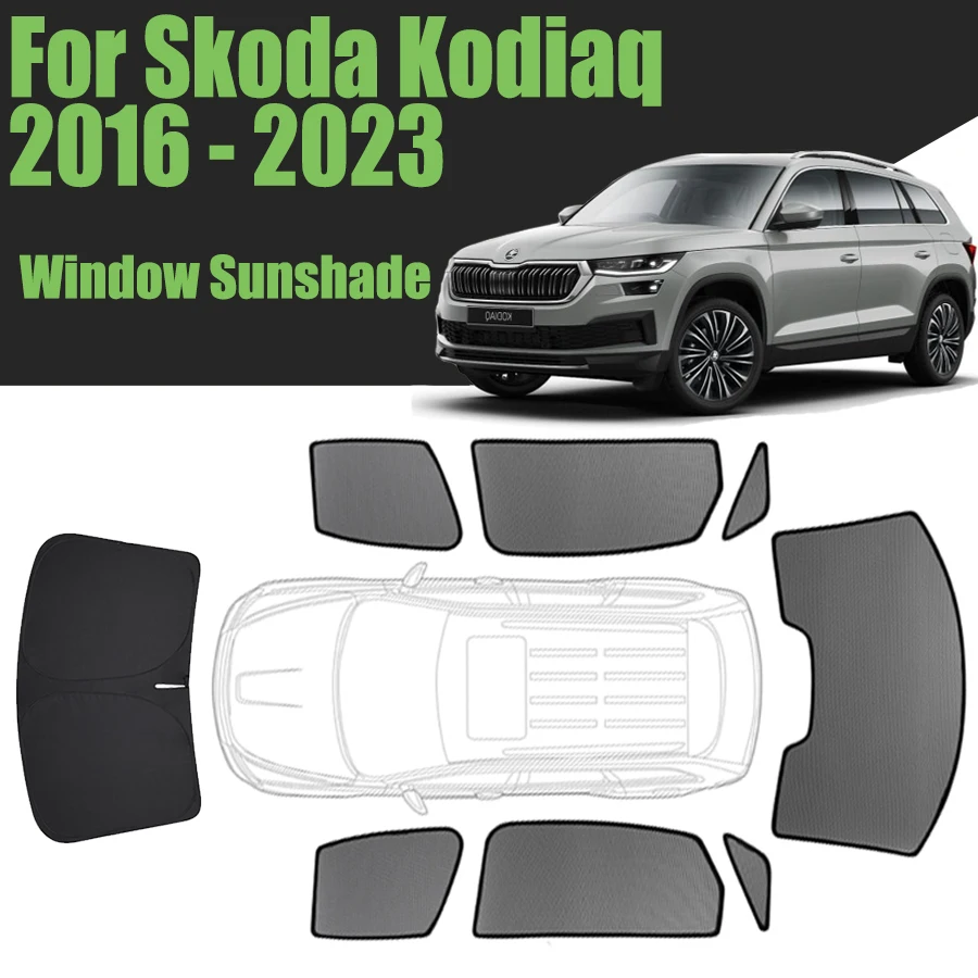 

Custom Car Window Sunshade For Skoda Kodiaq 2016 - 2023 Magnetic Curtain Mesh Front Windshield Frame Curtain