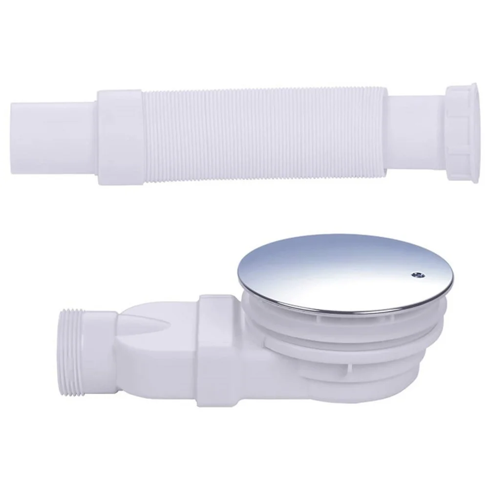 Copper Push Up Bath Drain for Wooden Bucket and Shower Room with Anti Scent Feature All Brass Construction 20.5x11.5x5.8cm White