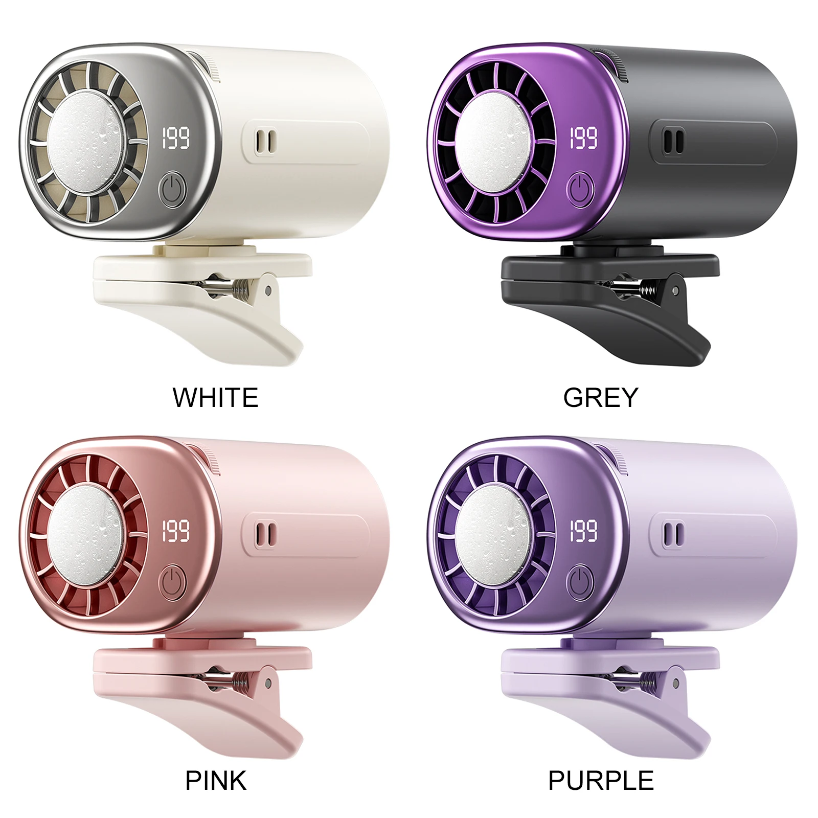 USB-Auto-Klemmventilator mit LED-Anzeige, drehbarer 360°-Lüfter für das Auto ° 199-fach drehbar, Geschwindigkeit einstellbar für Kleinkinder – Detail 6