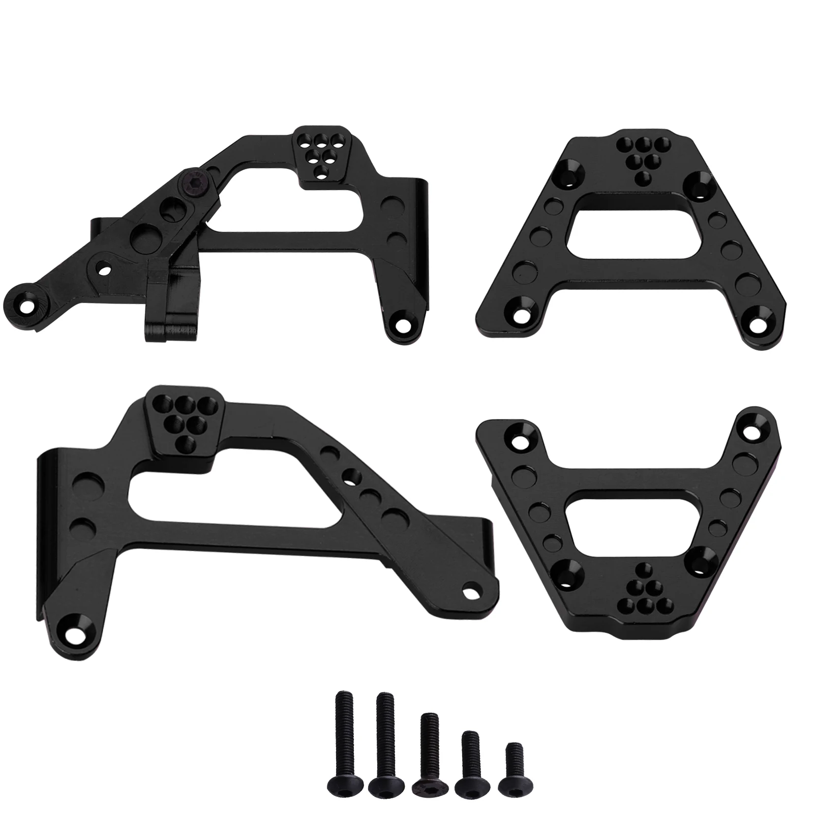 HobbyPark Aluminum Shock Tower Shock Hoops Bracket Front & Rear with Panhard Mount for Axial SCX10 III AXI03007 1/10 RC Crawler