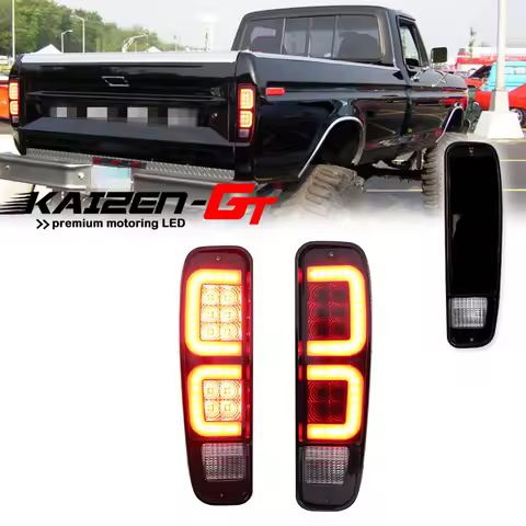 Red LED Rear Tail Brake Lights For Ford Bronco, E100 E150 E250 E350, F100 Truck, F150 Truck, F250 Truck, F350 Truck, F-500 etc