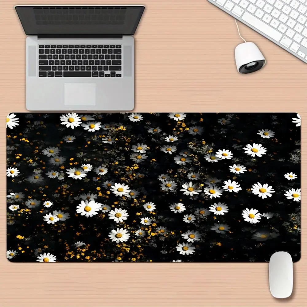 White flower Large size Painting Creative Mouse Pad Laptops Gaming Deskmat  Mousepad Anime Office Carpet Gamer Keyboard Computer