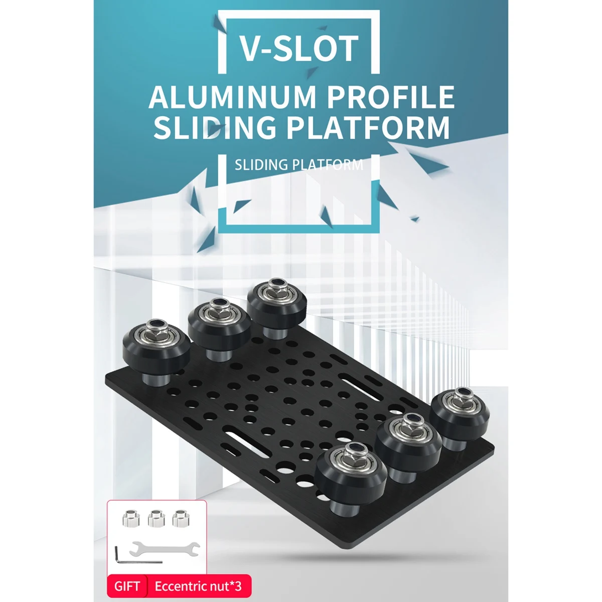 New V-Slot Gantry Plate Set 20-80Mm With V-Slot Solid V Wheel POM Kit For Profiles CNC Machine Part 3D Printer Parts