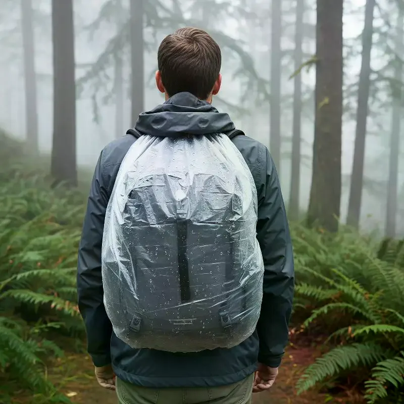10 PCS Disposable Lightweight Rain Covers With Elastic Protection Fit For Backpacks