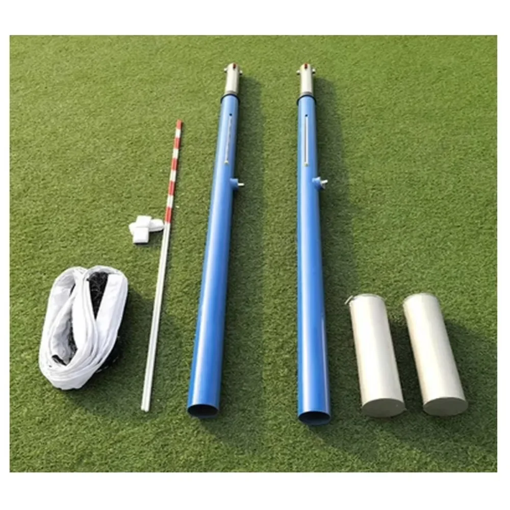 High Quality Steel  Aluminium  Inground Adjustable Volleyball Pole with net Sports Facilities   for sale