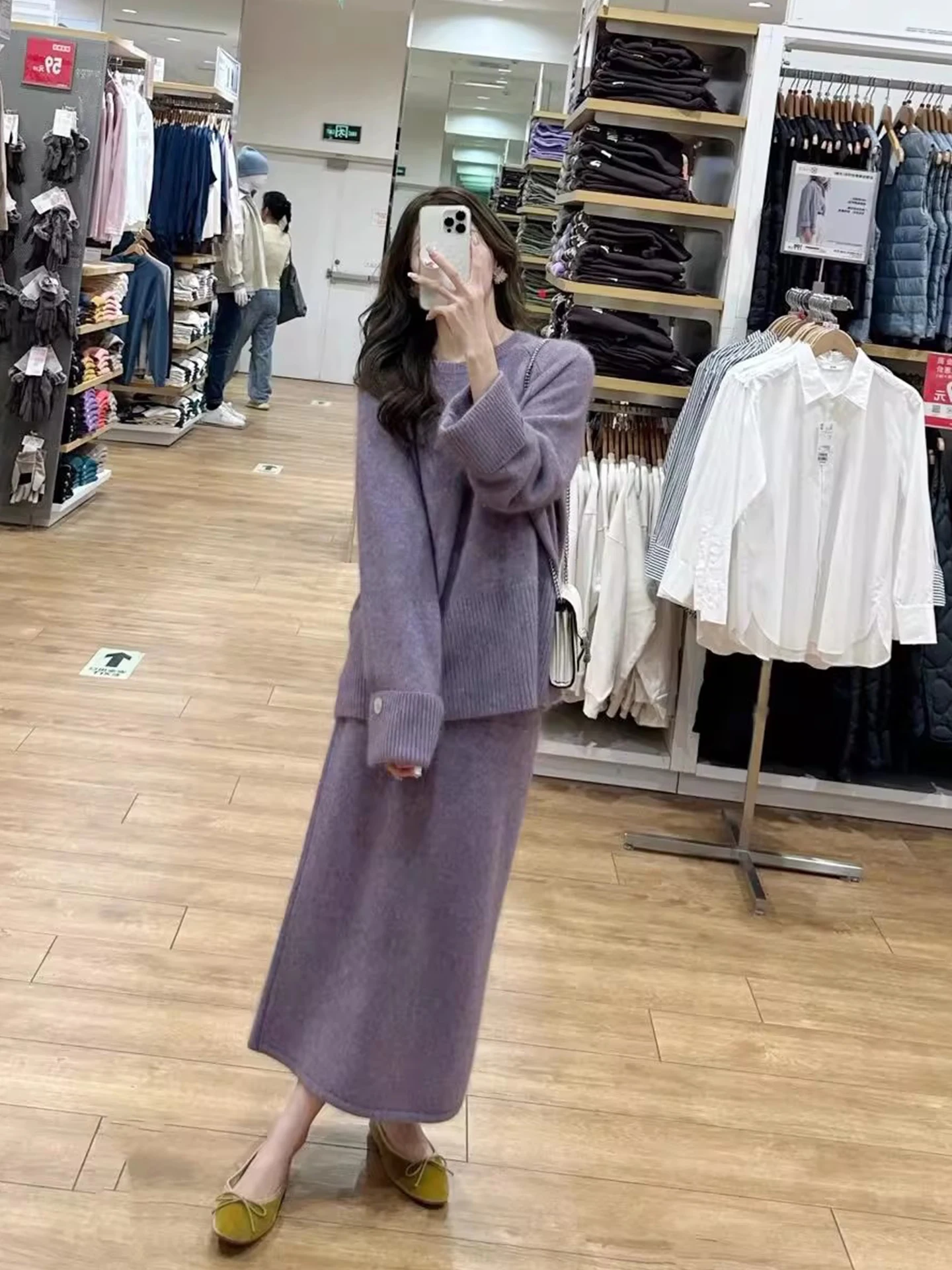 ファッショナブルなハイウエストニットセーターとスカートのセット、女性用ソフトで心地よい冬服、レトロなスリーピースアンサンブル