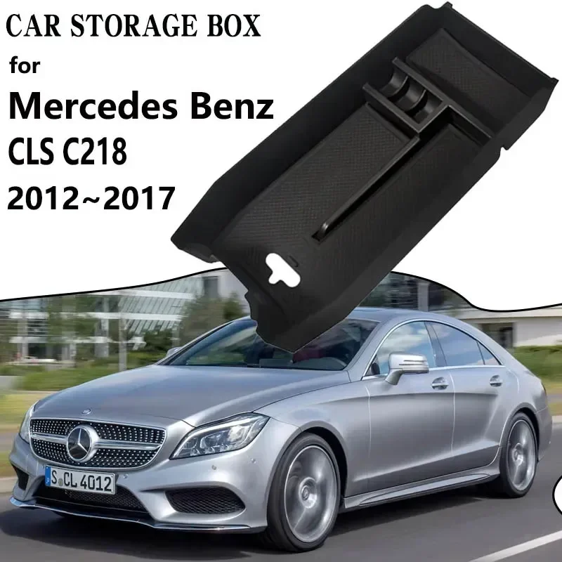 Schowek samochodowy do Mercedes Benz CLS C218 Akcesoria 2012~2017 X218 350 300 Konsola środkowa Podłokietnik Organizer Paleta