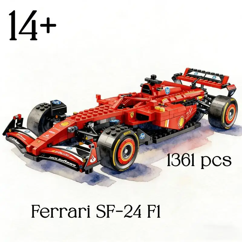 

SF-24 Racing Car Technical 42207 Model Kit Mechanical Set Building Blocks Bricks Model 1361PCS Birthday Toy Gift Home Ornament