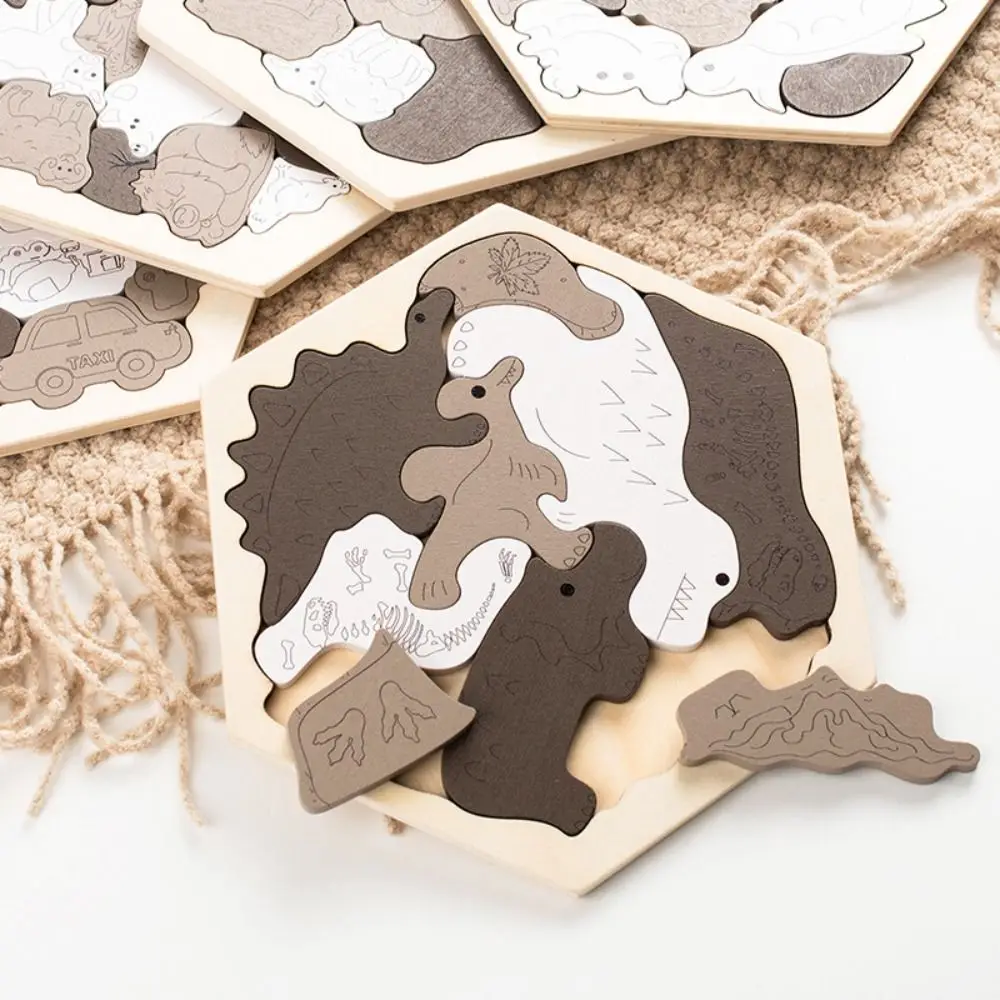 Puzzle in Legno Dinosauro Brucia-Cervelli, Animali della Fattoria, Animali della Foresta, Frutta, Decorazione Casa, Assemblaggio Fai-da-Te, Puzzle Unico Irregolare