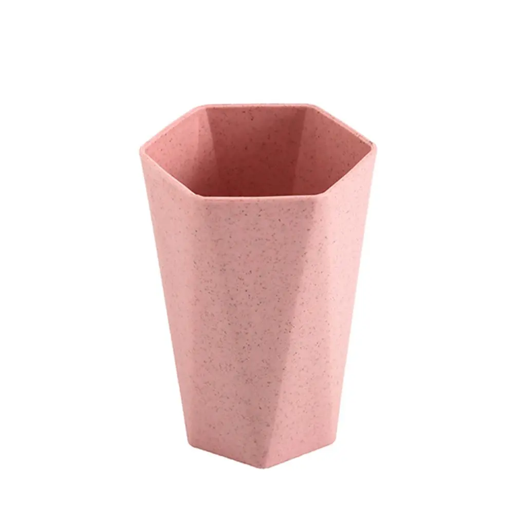 New 1pc Creative Simple Nordic Toothbrush Cup Household Geometric Rhombus Washing Cup Couple Brushing Wheat Straw Rhombus Cup