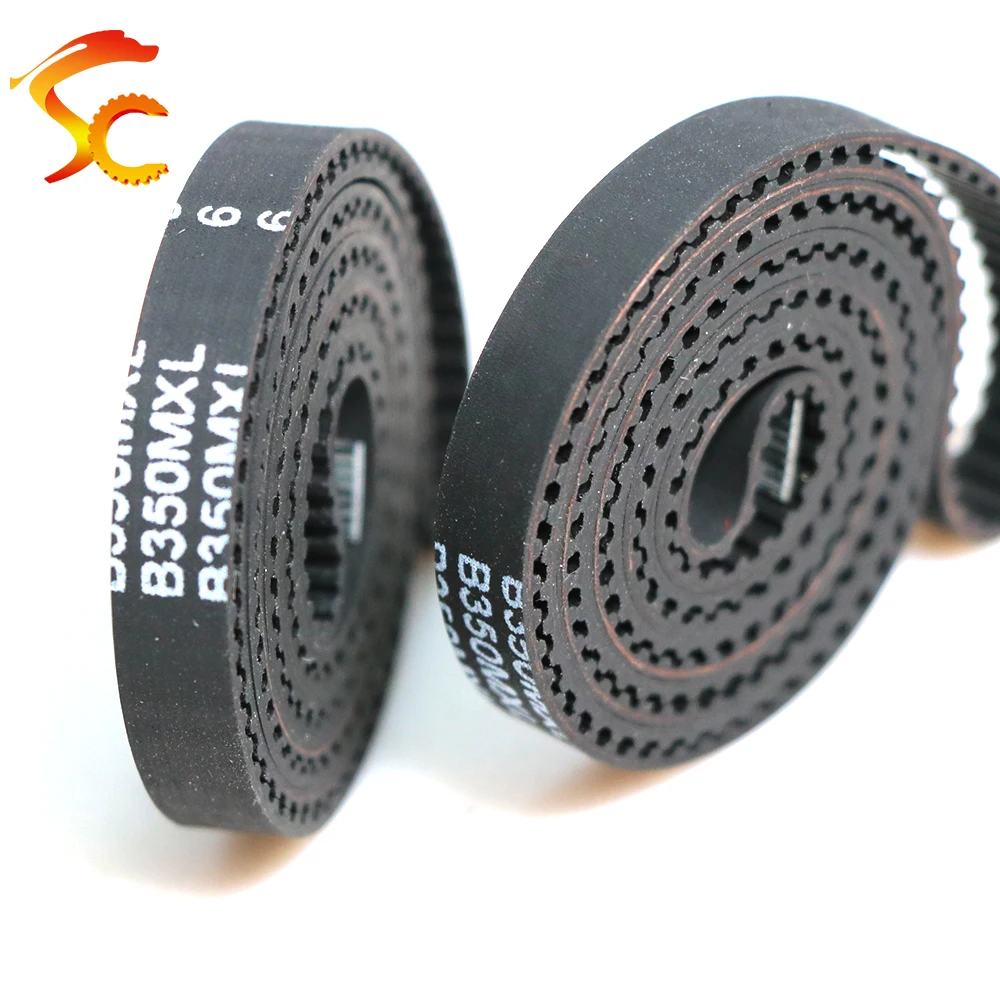 Trapezoidal MXL B371MXL-B408MXL Synchronous Belt Width 5/6/7/9/10/12/15mm Closed Loop Drive Belt MXL Rubber Timing Belt