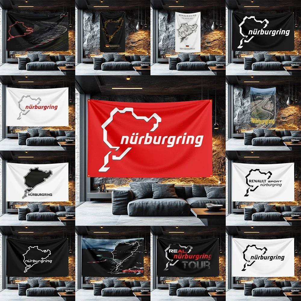 Nurburgring Edition Racing Flag  Polyester Banner For Pit Wall Decor MotoGP Fan Gift