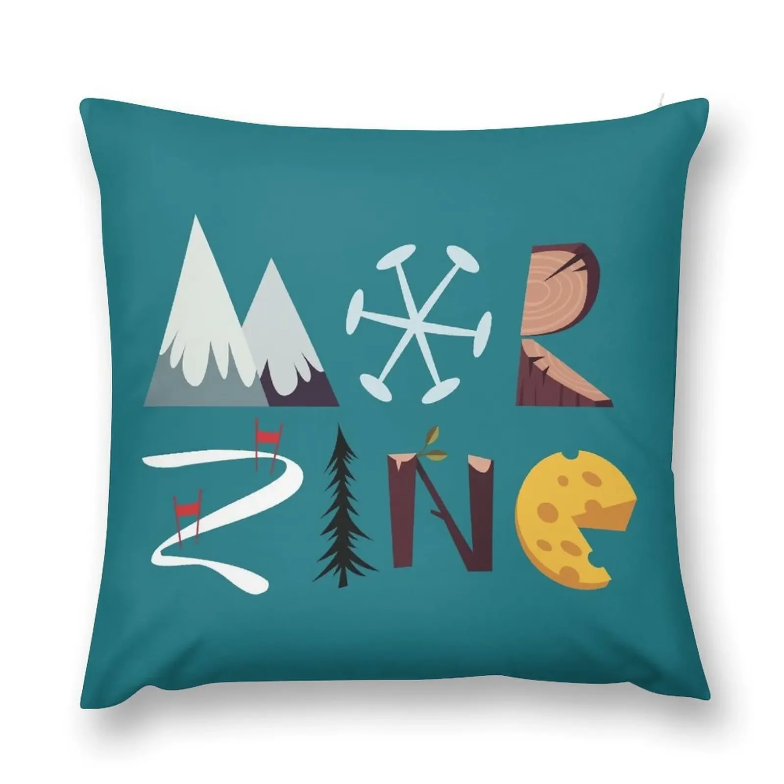 

Morzine text poster Throw Pillow Cushions Cover Embroidered Cushion Cover Sofa Cushion Cover Throw Pillow pillow