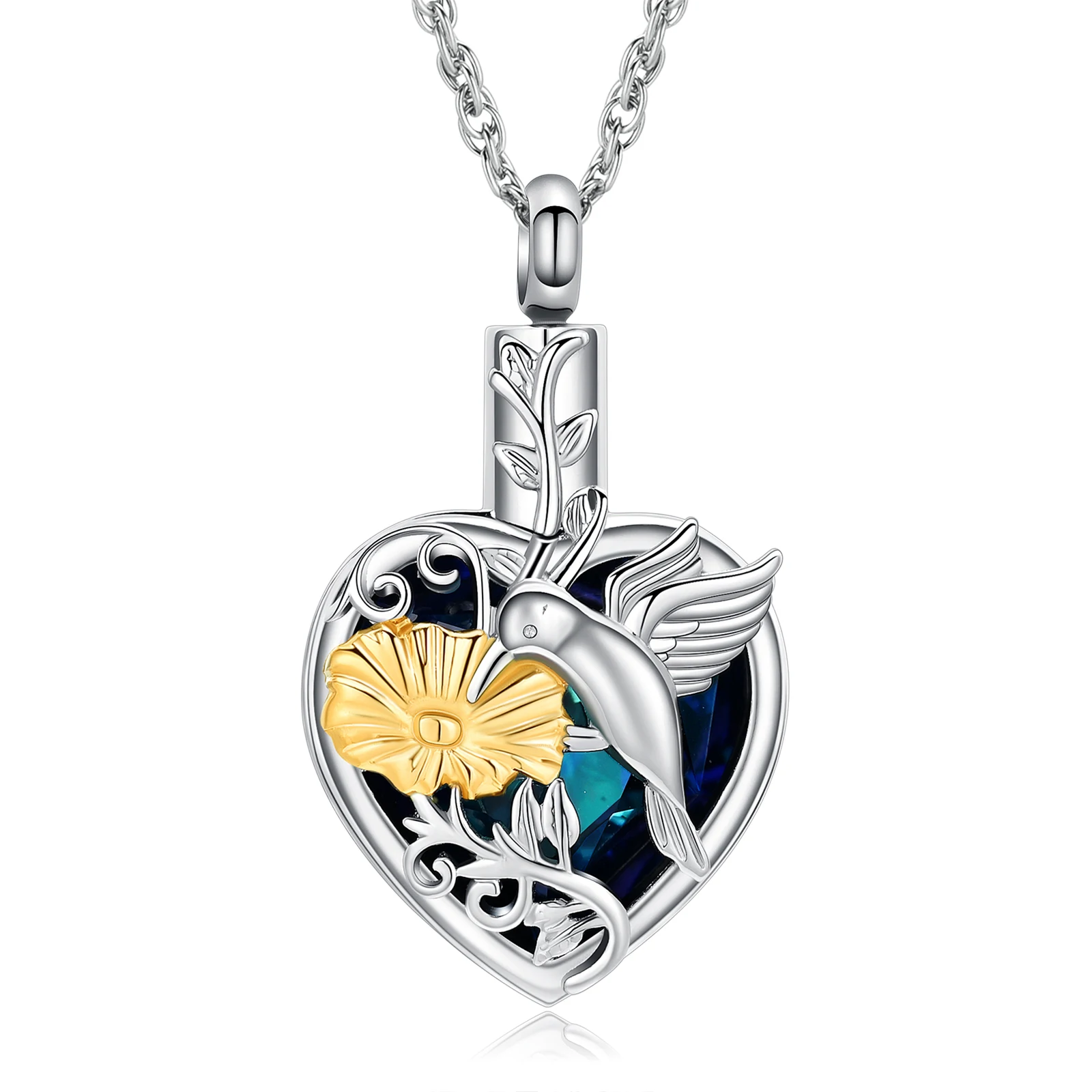 Bumming Bird Shape Cremation Urn Jewelry Necklace cremation Jewelry for Ashes Customizable Keepsake Pendant