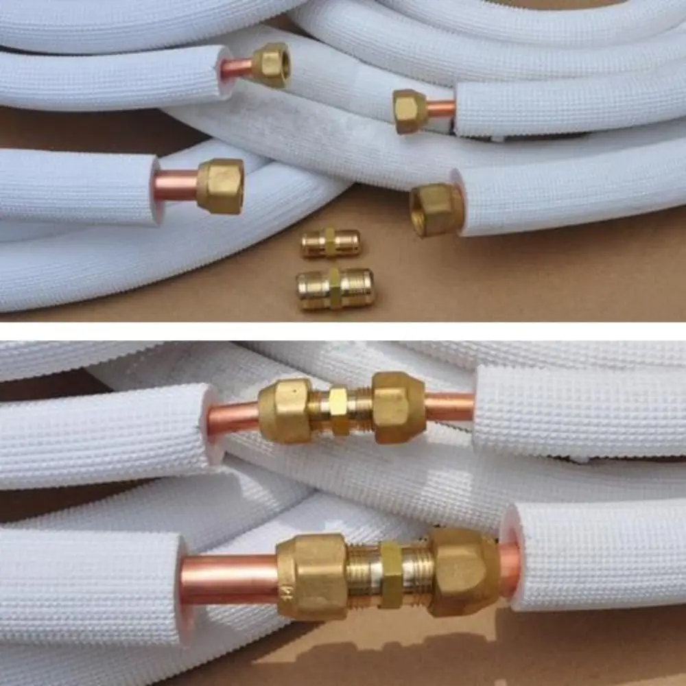 

Straight Pipe Extension Joint 1/2" 1/4" 3/8" With Flare Nuts Pipe Coupling Adapters Flare Fittings