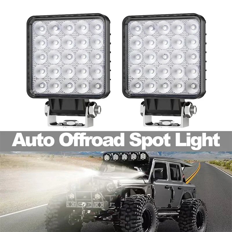 LED Work Light 4'' Waterproof LED Light Bar for Truck Tractor Jeep 4x4 Offroad Accessories ATV SUV Boat 24v Square Searchlight