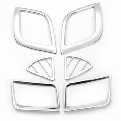 6 Pcs/set new design ABS chrome interior Air outlet decoration ring for Hyundai Solaris Verna accent sedan hatchback 2011-2015