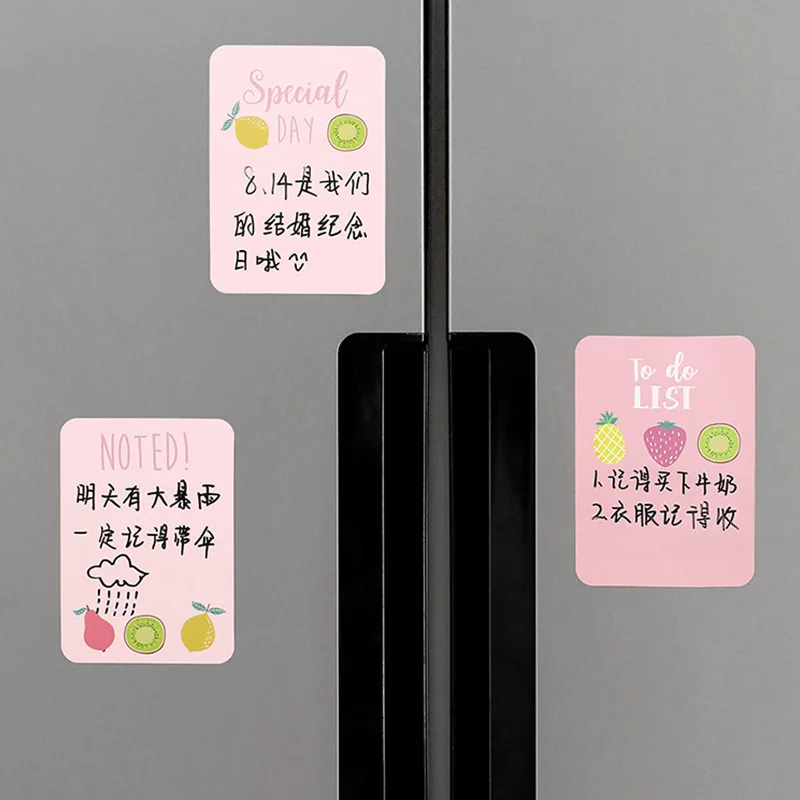5pc/set Creative Erasable Small Pink Kawaii Schedule Memo Fridge Magnetic Soft Whiteboard Message Board Refrigerator Magnet