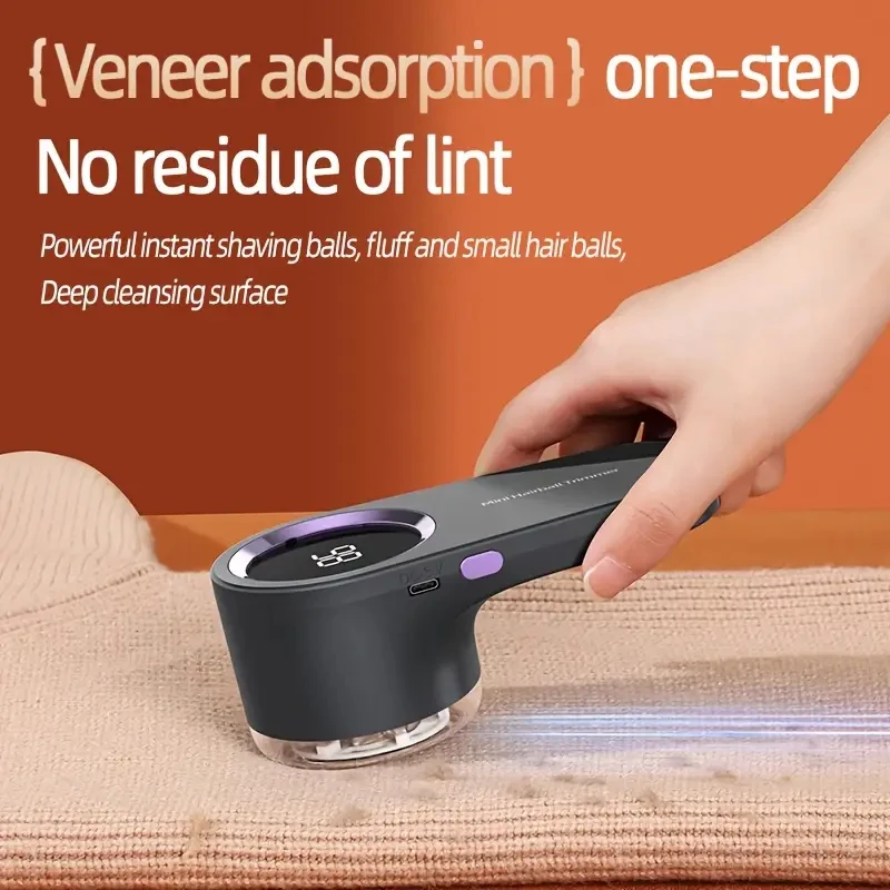 [Removedor de fiapos recarregável] Bola removedora de fiapos portátil | Barbeador de tecido recarregável USB e aparador de roupas com display digital,