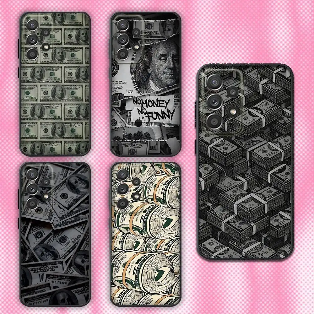 

Money Dollars Cash dinero Phone Case For Samsung Galaxy A13,A21s,A22,A31,A32,A52,A53,A71,A80,Soft Black Shell
