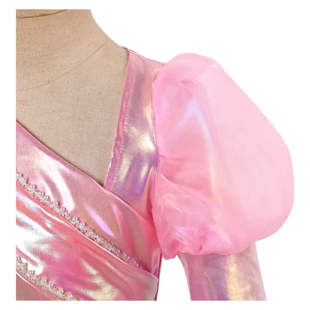 الشباب غليندا تأثيري الشريرة 2 لزي جيد للأطفال الفتيات تنورة عصا سحرية غليندا تاج لعب الأدوار هالوين كرنفال البدلة