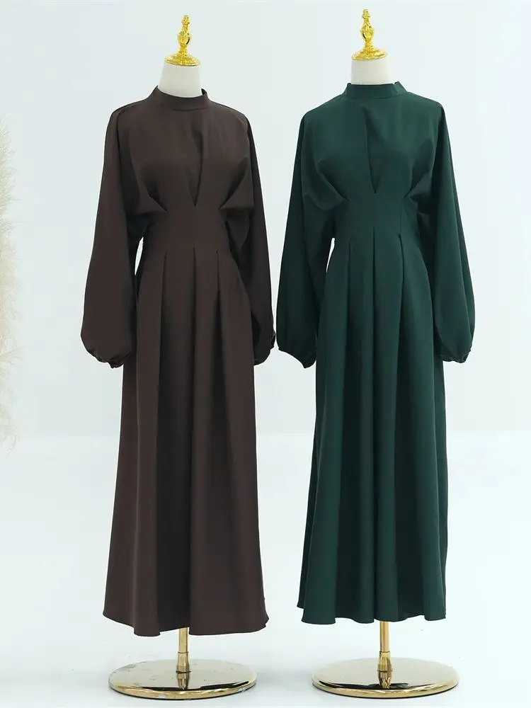 Vestido Abaya de lino blanco para mujer, ropa islámica de Ramadán, Turquía, árabe, musulmán