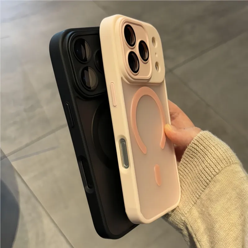 حافظة فاخرة مضادة للصدمات لهاتف آيفون 17 Air 16 15 14 Plus 13 12 11 17 Pro غطاء مغناطيسي لاسلكي شفاف غير لامع