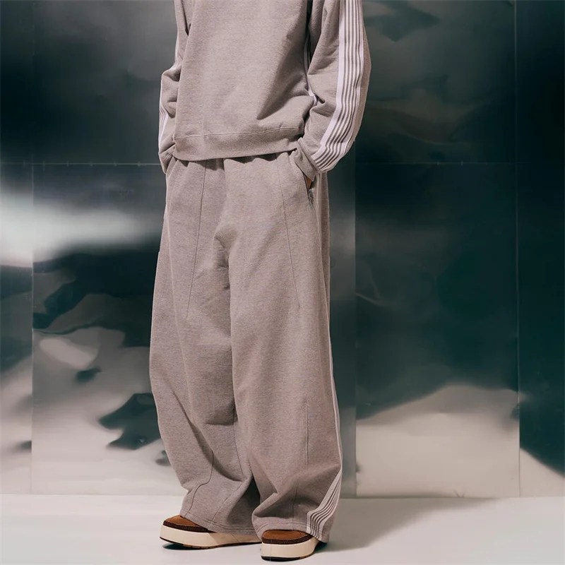 ay Furry  Embroidery Wide Leg Lantern Pants High Waist Straight Tube Long Pants Spring Season Casual Wear