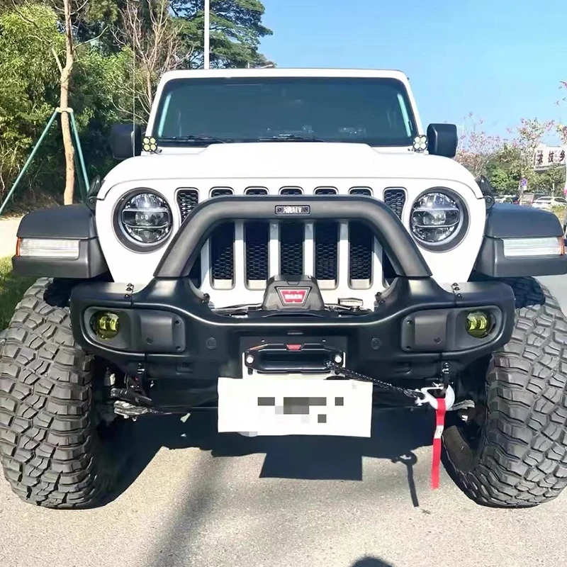 

Hot Sale Short Front Bumper Guard Accessories Steel Front Bumper with U-shaped Tube for Jeep Wrangler JK JT 07-18