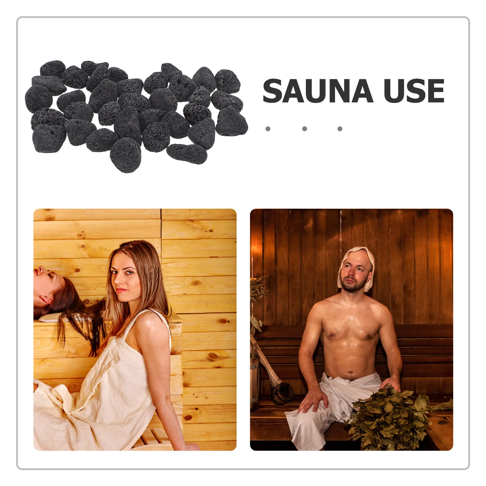 6 Bags Sauna Rocks Natural Volcanic Stones 4-5Cm Diameter Steam Sauna Heater Stones for Spa Massage Bath Spa Stone