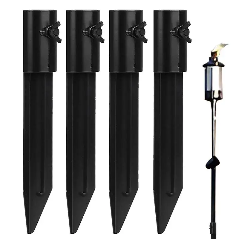 Metal Torch Stakes Universal Ground Spikes Stake Metal Replacements Light Stakes For Outdoor Poles Household Garden Tool