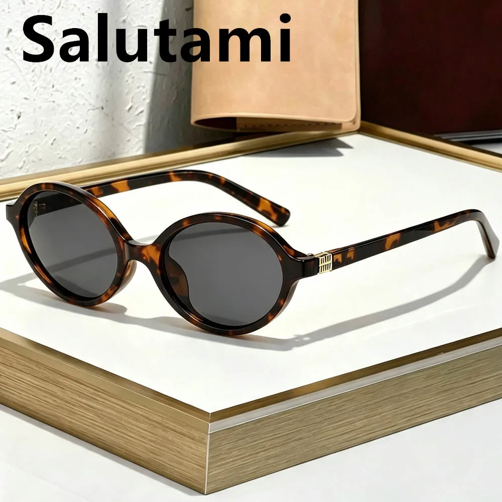 Neue Vintage Retro Ovale Sonnenbrille für Damen und Herren Trendige Luxusmarke UV400 Sonnenschutz Leoparden-Sonnenbrille für Autofahren und Strand