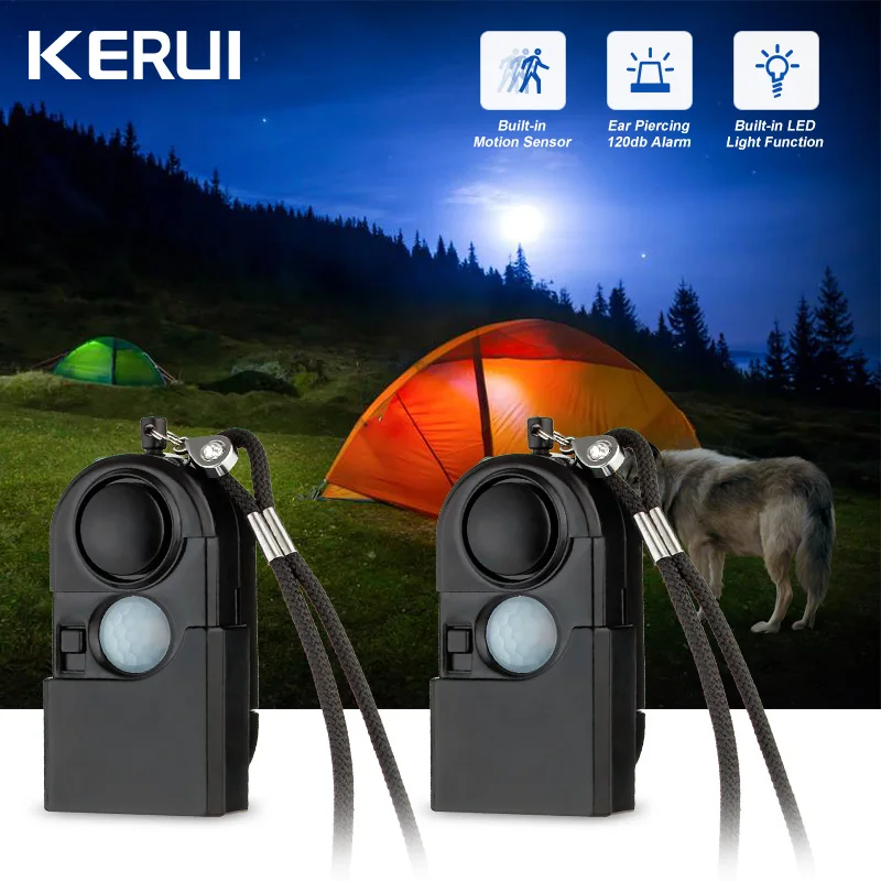 KERUI 2/4Pcs Portable Mini Motion Detector Alarm 120DB Siren SOS LED Light Security For Travel Home Kids Safe Personal Alarm