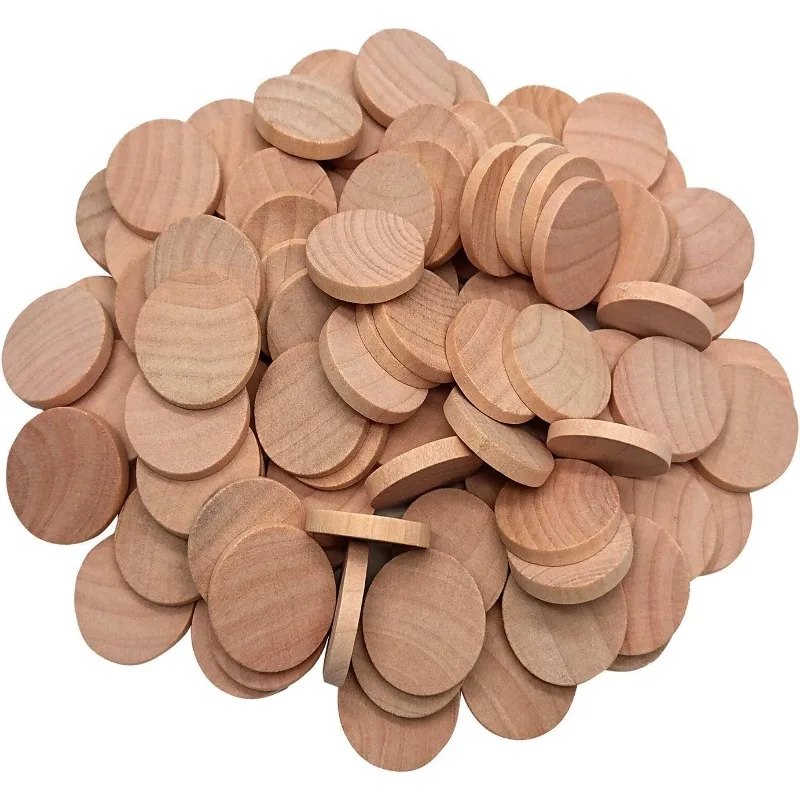 3 cm runder Holzkreis zum Basteln, Holzscheiben, dicke Holzmünzen, leere Holzspitzen, große Holzscheiben, Ausschnittchips für DIY-Kunstprojekte