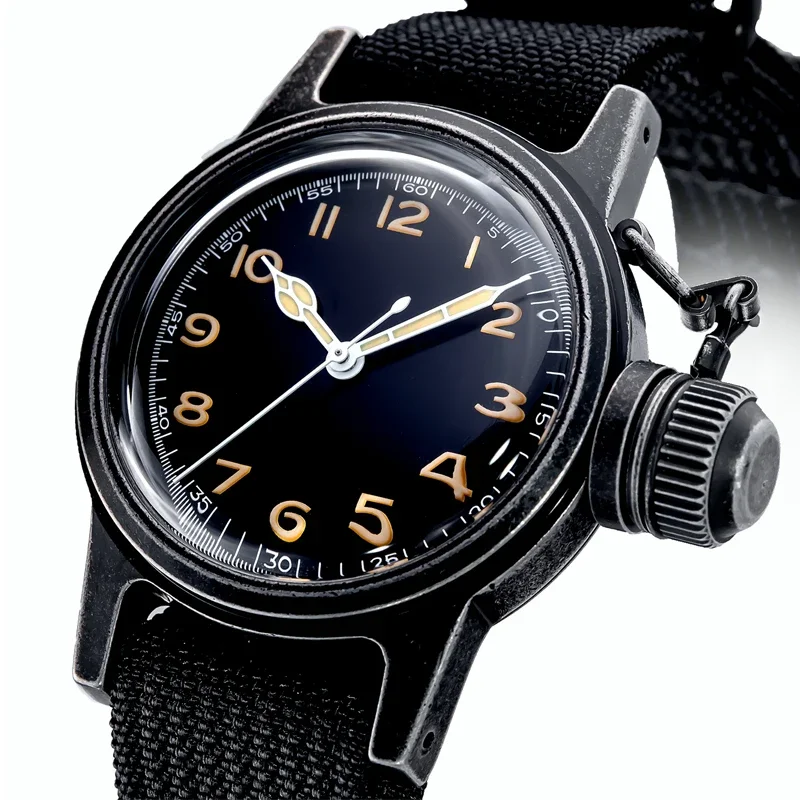 THORN SHY031 PVD Watch For Men 36MM Diameter NH35 Movement Automatic C3 Super Luminous 200M Waterproof Retro Military Watches