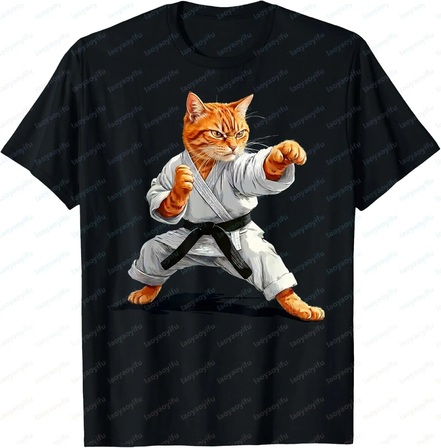 Martial Arts Karate Taekwondo Cat Jiu Jitsu Judo Fighter T-Shirt Casual Fashion Loose Short Sleeve O-neck Summer Man Women Tees
